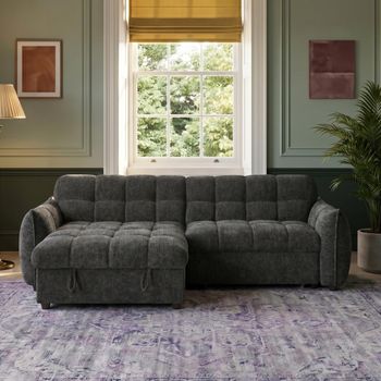 Florida Universal Grey Fabric Pull Out Bed Corner Sofa