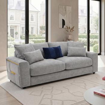 Jupiter Grey Fabric 3 Seater Sofa