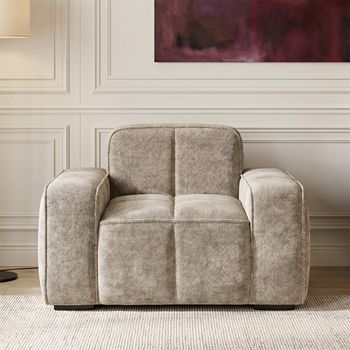 Paris Beige Fabric Armchair