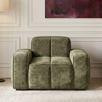 Paris Olive Fabric Sofa Armchair