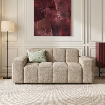 Paris Beige Fabric 2 Seater Sofa