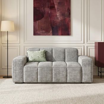 Paris Grey Fabric 2 Seater Sofa