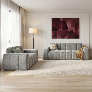 Paris Grey Fabric 3+2 Seater Sofa