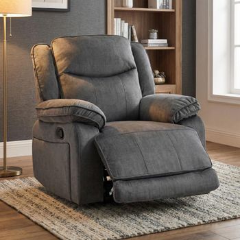Clayton Glider Grey Fabric Recliner Armchair