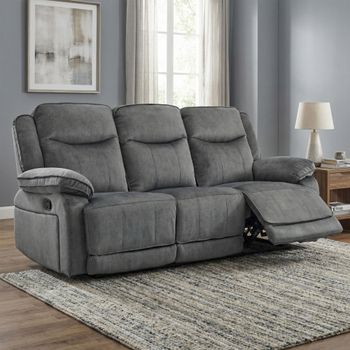 Clayton Grey Fabric 3 Seater Recliner Sofa