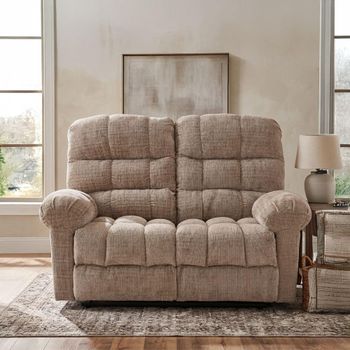 Cloud Beige Fabric 2 Seater Manual Recliner Sofa