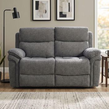 Harrow Dark Grey Fabric 2 Seater Electric Recliner Sofa