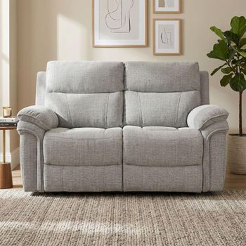 Harrow Light Grey Fabric 2 Seater Electric Recliner Sofa