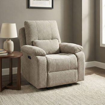 Knightsbridge Electric Fabric Fossil Recliner Armchair