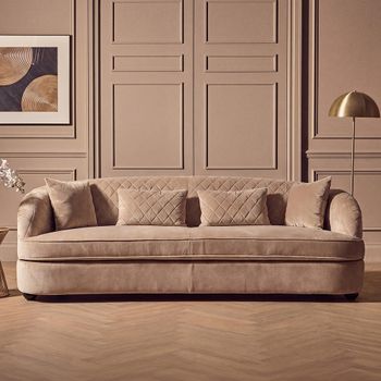 Fiji Grey Velvet Fabric 3 Seater Sofa