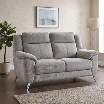 Monroe Ash Grey Fabric 2 Seater Sofa