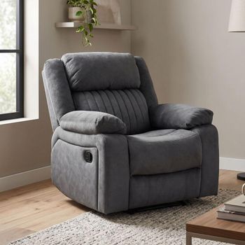 Morgan Manual Slate Grey Fabric Recliner Armchair