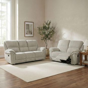 Westbury Beige Fabric 3+2 Seater Recliner Sofa