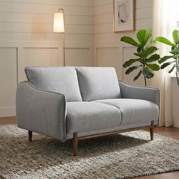 Louie Grey Linen Fabric 2 Seater Sofa