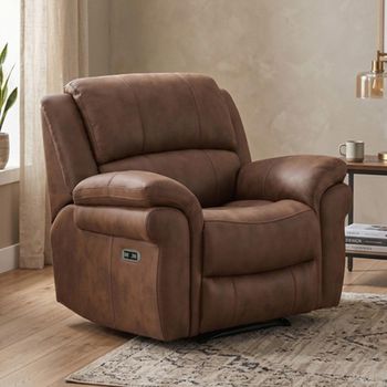 Farnham Ultra Electric Tan Fabric Recliner Armchair