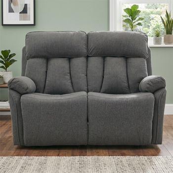 Belgrave Grey Fabric 2 Seater Manual Recliner Sofa