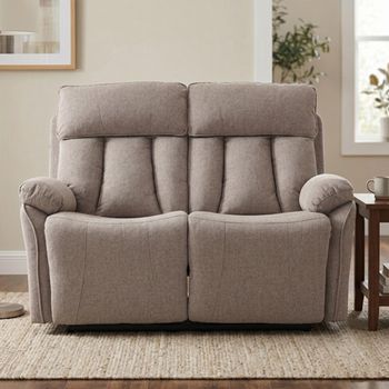 Belgrave Oatmeal Fabric 2 Seater Manual Recliner Sofa