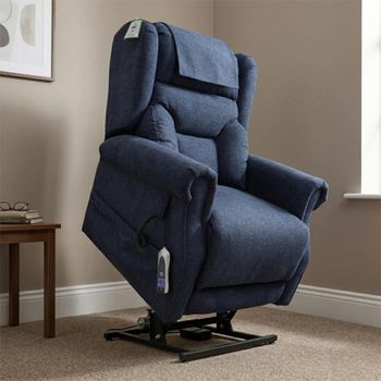 Berkshire Electric Deep Blue Fabric Dual Motor Recliner Armchair