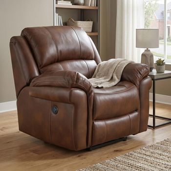 Farnham Power Electric Tan Leather Recliner Armchair