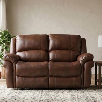 Farnham Power Tan Leather 2 Seater Electric Recliner Sofa