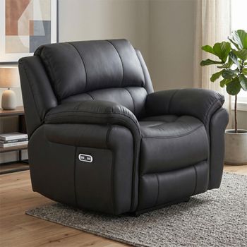 Farnham Ultra Electric Black Fabric Recliner Armchair