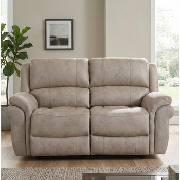Farnham Ultra Stone Fabric 2 Seater Electric Recliner Sofa