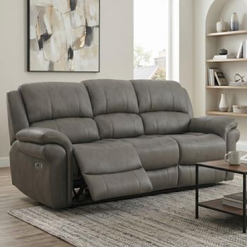 Farnham Ultra Grey Fabric 3 Seater Electric Recliner Sofa