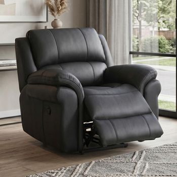 Farnham Ultra Manual Black Fabric Recliner Armchair