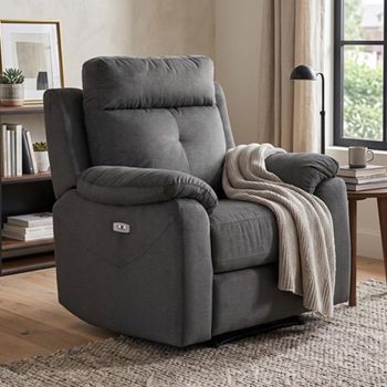 Palermo Electric Anthracite Fabric Recliner Armchair