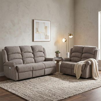 Windsor Natural Fabric 3+2 Seater Suite Electric Recliner Sofa
