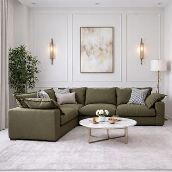 Lennox Fabric LH1-COR-ALU-RH1 Corner Sofa - Colours Available