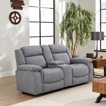Linden Grey Fabric 2 Seater Recliner Sofa