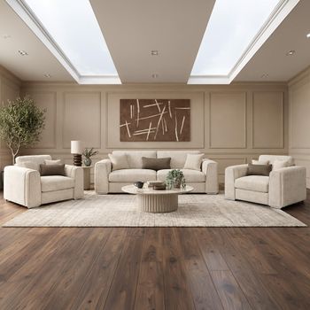 Naples Beige Fabric 3+1+1 Seater Sofa Set