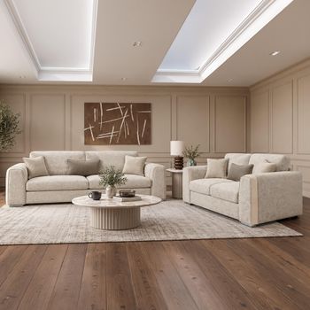 Naples Beige Fabric 3+2 Seater Sofa Set