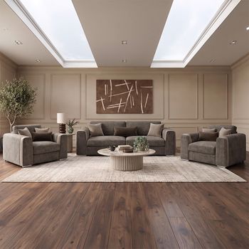 Naples Mocha Fabric 3+1+1 Seater Sofa Set