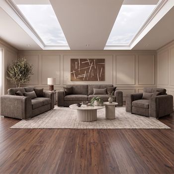 Naples Mocha Fabric 3+2+1 Seater Sofa Set