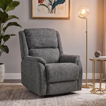 Palermo Lift and Rise Power Graphite Fabric Recliner Sofa Armchair