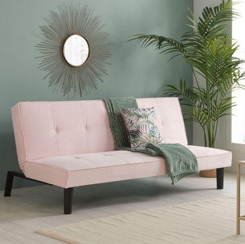 Aurora Blush Pink Fabric Sofa Bed