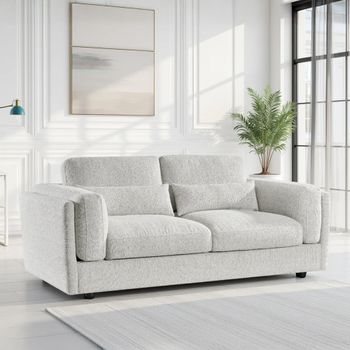 Bari Beige Fabric 3 Seater Sofa
