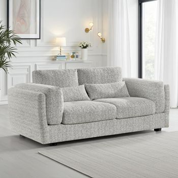 Bari Grey Fabric 3 Seater Sofa