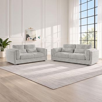 Bari Grey Fabric 3+2 Seater Sofa Set