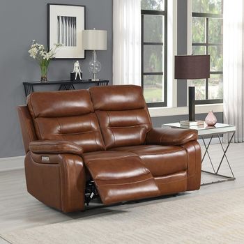 Belgravia Power Brown Leather 2 Seater Recliner Sofa