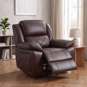 Bentley Brown Leather Recliner Armchair
