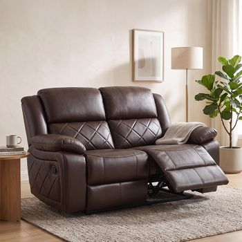 Bentley Brown Leather 2 Seater Recliner Sofa