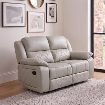 Bentley Grey Leather 2 Seater Recliner Sofa