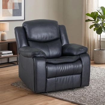 Berlin Black Leather Recliner Armchair