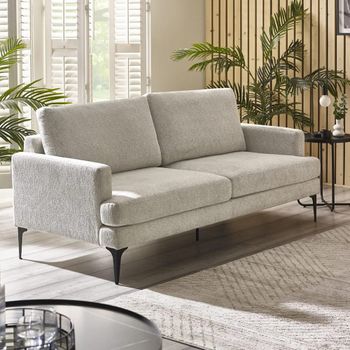 Carrera Oyster Cream Fabric 3 Seater Sofa
