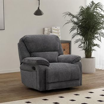 Douglas Dark Grey Fabric Recliner Sofa Armchair