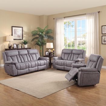 Dylan Grey Fabric Electric Recliner Sofa Set
