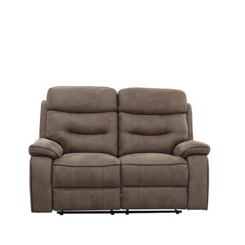 Gabrielle Tawny Brown Leather 2 Seater Manual Recliner Sofa